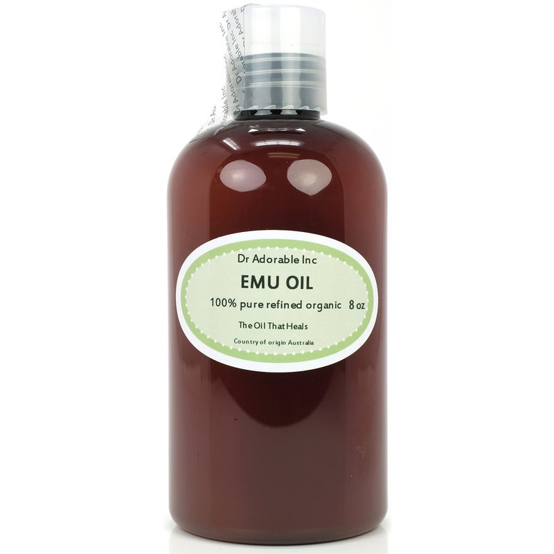 Australian Emu Oil by Dr Adorable Triple Refined Organic 100 Pure 8 Oz