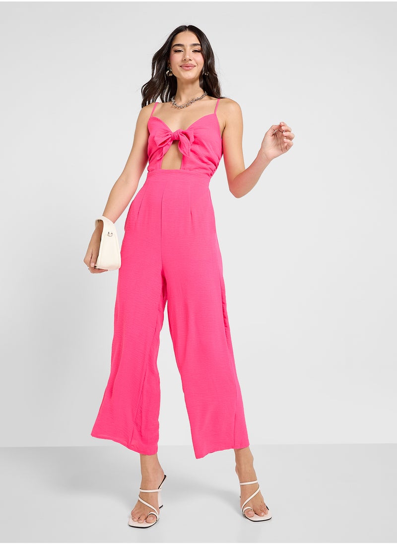 Ginger Cami Bow Tie Detail Wide Leg Jumpsuit  - Image 1