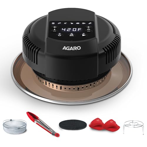 AGARO غطاء قدر AGARO إمبراطوري مقلاة هوائية، 7 في 1 مقلاة كهربائية هوائية، مقرمش، شواية، خبز في 5 لتر، 6 لتر و 8 لتر طنجرة ضغط/قدور معدنية/طباخ أرز، 7 قائمة مسبقة، 1000 واط، منزل ومطبخ. - Image 1