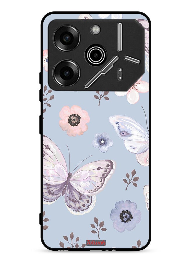 Tolwak Tecno Pova 6 Pro 5G Protective Case Cover Butterflies And Flowers - Image 1