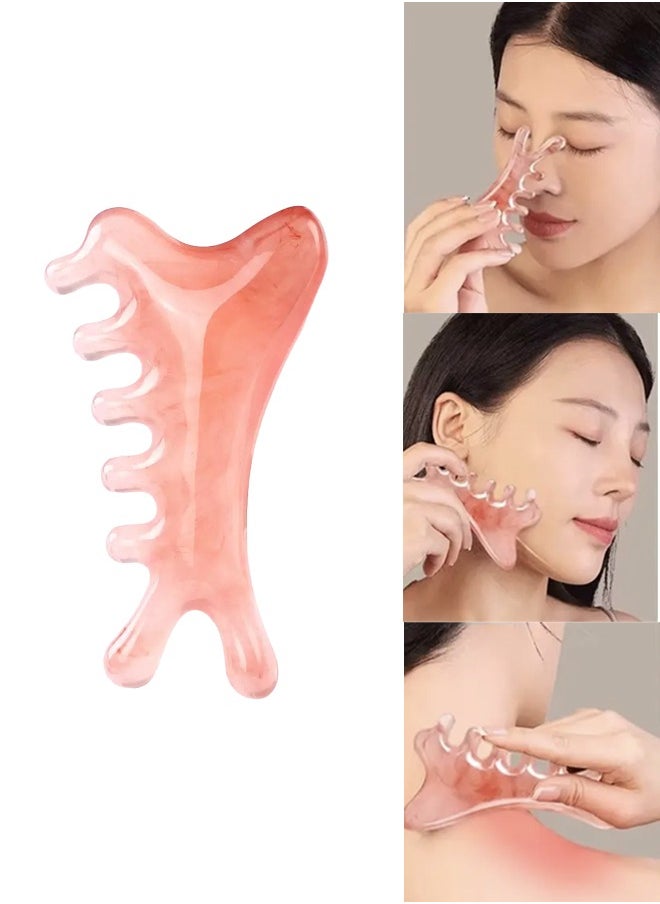 rocooart Four-in-one Multifunctional Resin Massage Comb, Head Clearing Meridians, Face, Eyes, Nose Scraping, Massage Comb for Men and Women  - Image 1