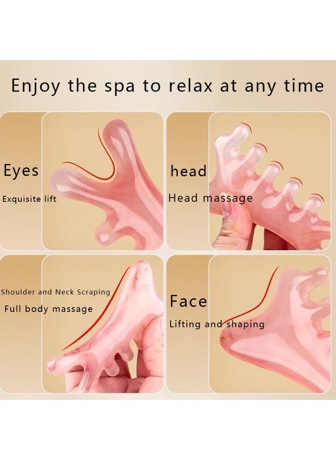 rocooart Four-in-one Multifunctional Resin Massage Comb, Head Clearing Meridians, Face, Eyes, Nose Scraping, Massage Comb for Men and Women  - Image 2