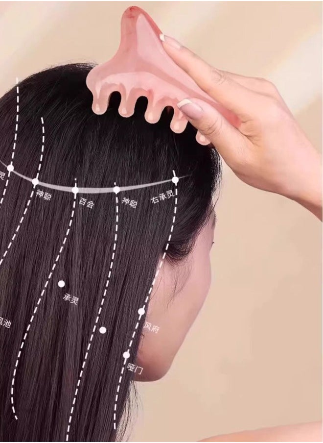 rocooart Four-in-one Multifunctional Resin Massage Comb, Head Clearing Meridians, Face, Eyes, Nose Scraping, Massage Comb for Men and Women  - Image 3