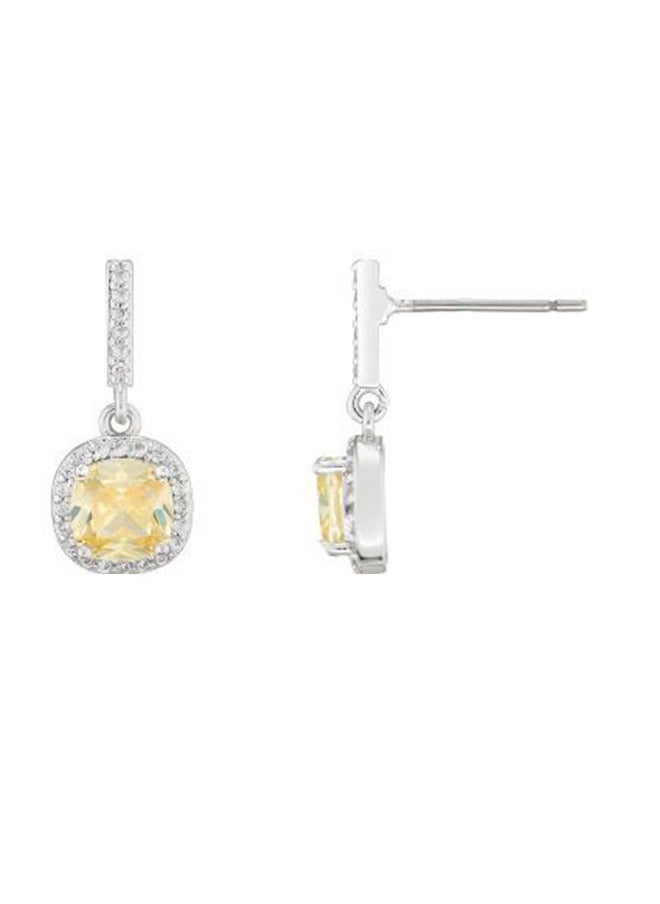 BUCKLEY LONDON The Carat Collection - Canary Cushion Drop Earrings  - Image 1