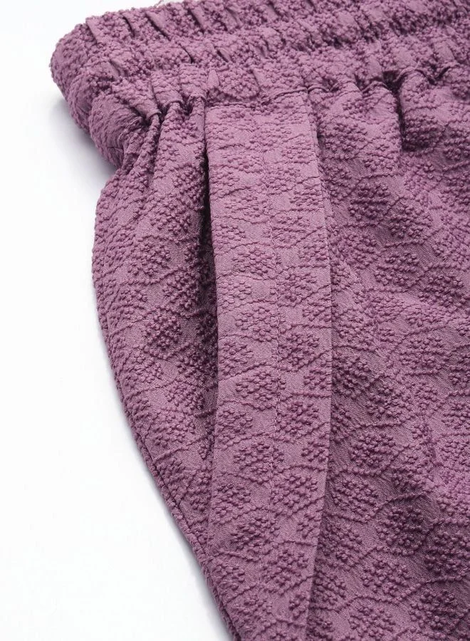 Freehand  Women Regular Fit Textured High Rise Pant  | Best Price UAE