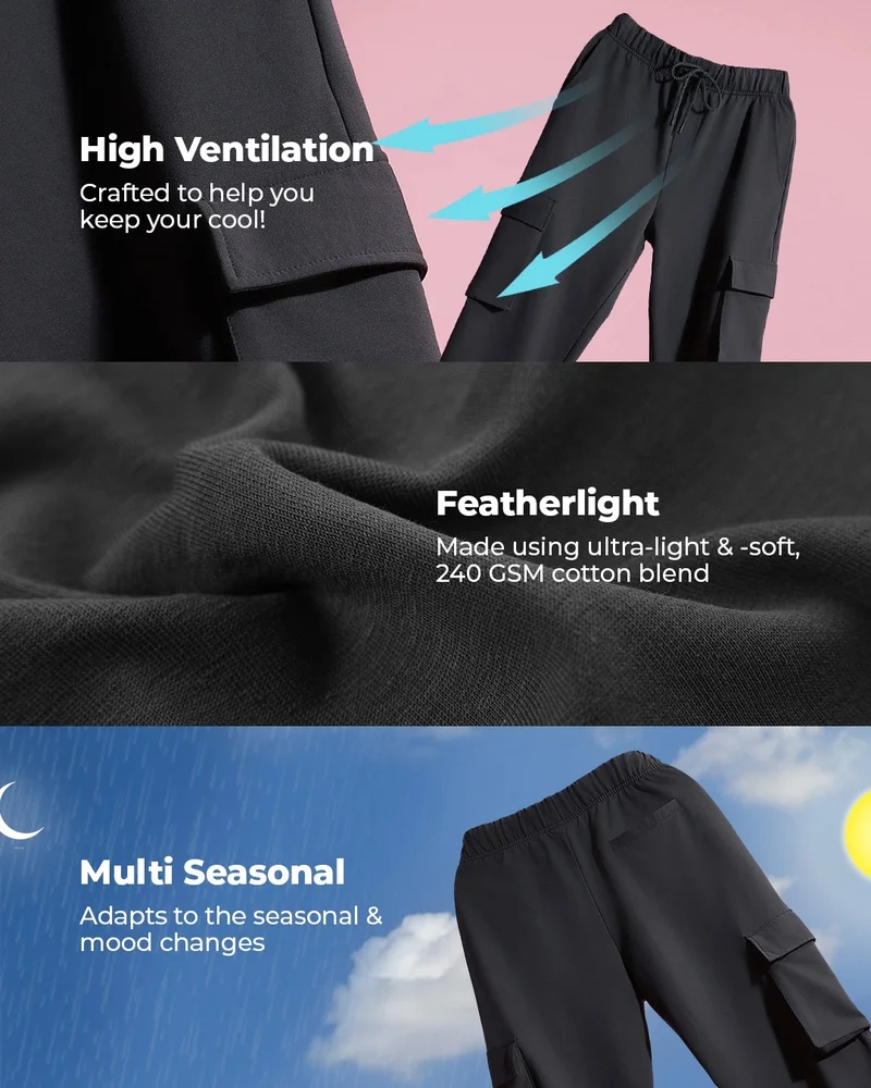 bewakoof  Men's Black Oversized Warm Joggers  | Best Price UAE