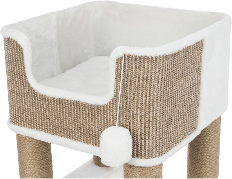 TRIXIE Lucano XXL 43in Cat Tower Sisal Scratching Posts Cat Tree with Plush Condo Cushions Dangling Cat Toys Brown - Image 5