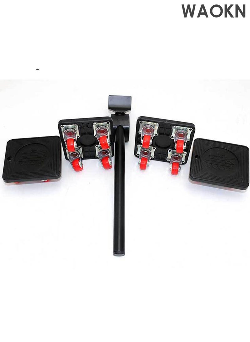 WAOKN Furniture Movers, Heavy Duty Furniture Lifter Mover Tool Set of 5, 880 Lbs Load Capacity, 360° Rotation Moving Wheels for Mover Tool Set for Office, Home, Shop, Garage Heavy Lifter - Appliance Moving System - Easy Moving Appliance Rollers Logistics Set - Image 5