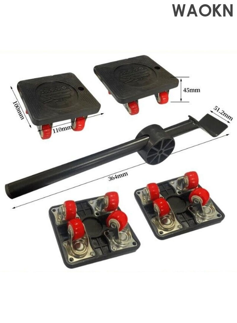 WAOKN Furniture Movers, Heavy Duty Furniture Lifter Mover Tool Set of 5, 880 Lbs Load Capacity, 360° Rotation Moving Wheels for Mover Tool Set for Office, Home, Shop, Garage Heavy Lifter - Appliance Moving System - Easy Moving Appliance Rollers Logistics Set - Image 4