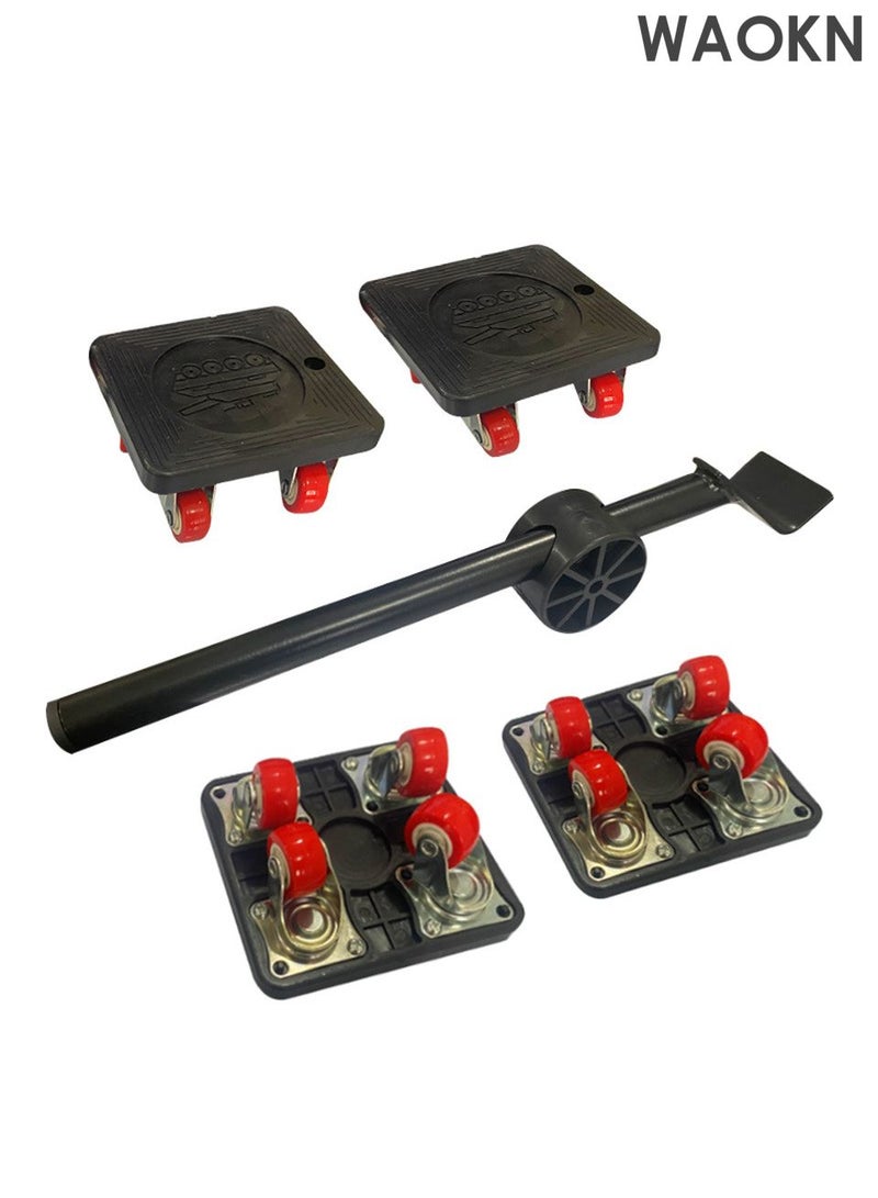WAOKN Furniture Movers, Heavy Duty Furniture Lifter Mover Tool Set of 5, 880 Lbs Load Capacity, 360° Rotation Moving Wheels for Mover Tool Set for Office, Home, Shop, Garage Heavy Lifter - Appliance Moving System - Easy Moving Appliance Rollers Logistics Set - Image 1