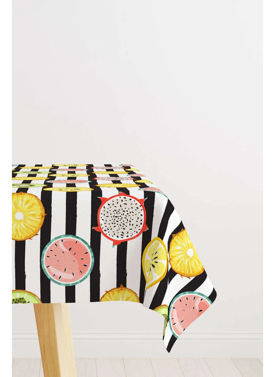 كانغو هوم White Yellow Fruit Patterned Digital Printed Tablecloth OYTYK934-MS