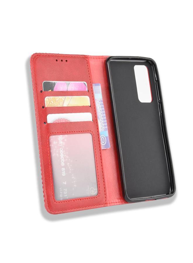 Zaboon Case For Huawei P40 Pro+/P40 Pro Plus Magnetic Buckle Retro Crazy Horse Texture Horizontal Flip Leather Case , with Holder & Card Slots & Photo Frame - Image 4