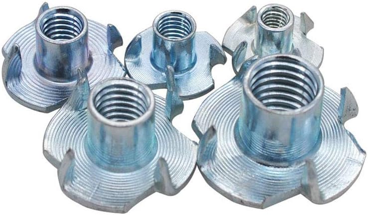 Omama T-Nut 1/4"-20,5/16"-18, 3/8"-16, (100 Pack) 4 Pronged Tee Nut Assortment Kit,for Rock Climbing Holds, Wood, Cabinetry, etc. - Image 3