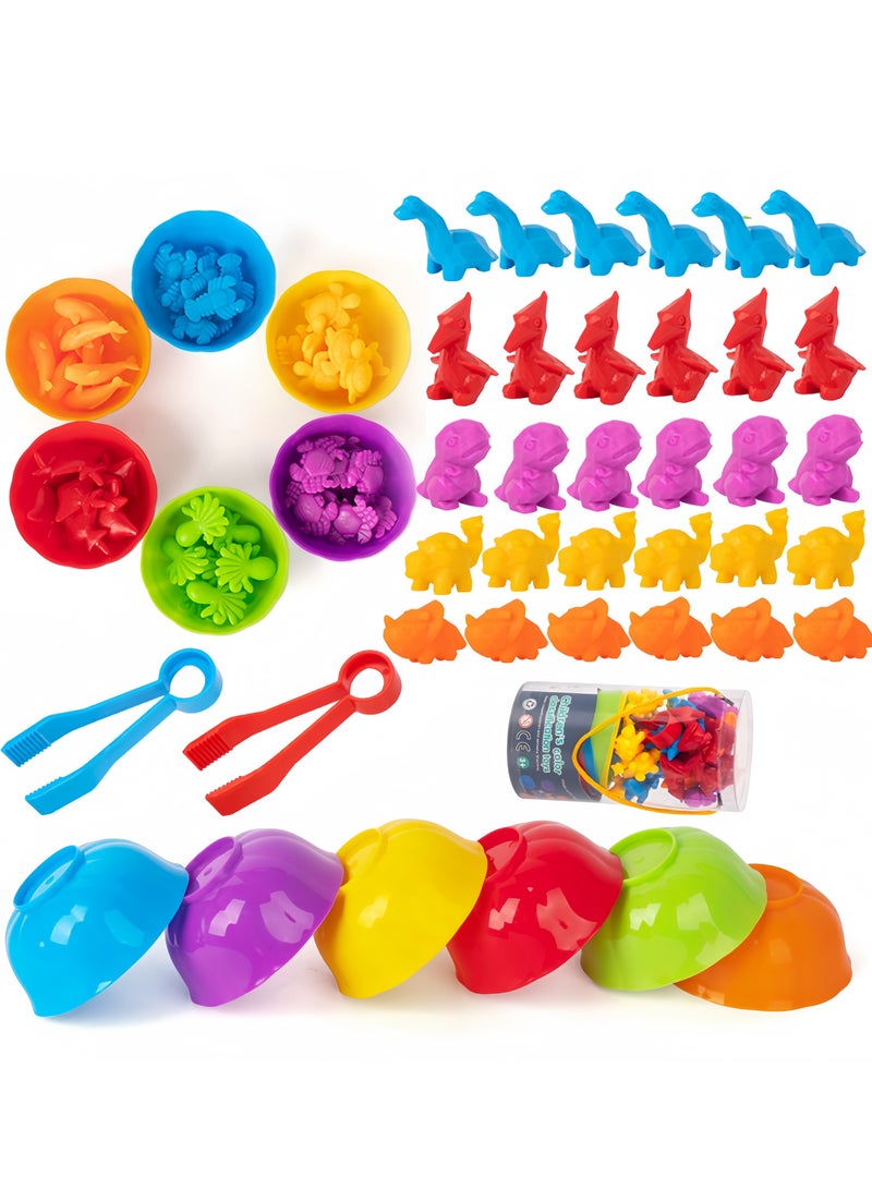 لعبة مطابقة العد، ألعاب الفرز مع وعاء الفرز والمشبك، تصنيف الألوان والتدريب الحسي، مجموعة ألعاب تعليمية لمرحلة ما قبل المدرسة، هدية للأطفال الصغار، الأولاد والبنات من سن 3 سنوات فما فوق (36 قطعة دين - Image 2