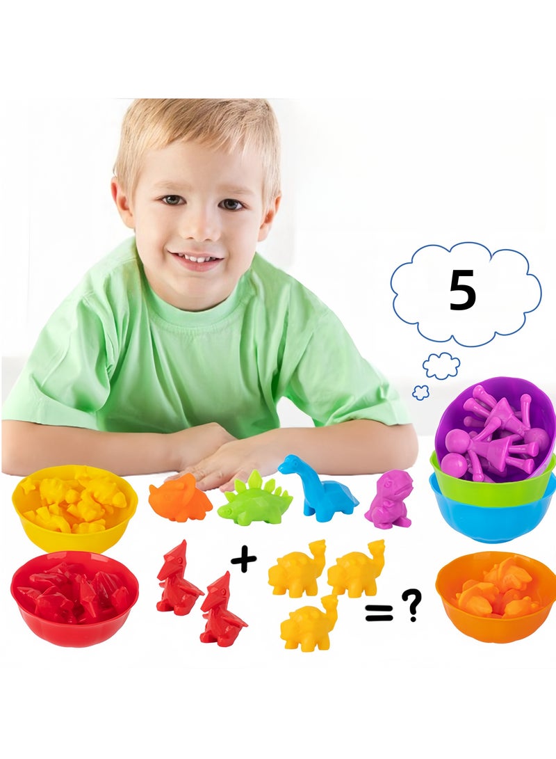 لعبة مطابقة العد، ألعاب الفرز مع وعاء الفرز والمشبك، تصنيف الألوان والتدريب الحسي، مجموعة ألعاب تعليمية لمرحلة ما قبل المدرسة، هدية للأطفال الصغار، الأولاد والبنات من سن 3 سنوات فما فوق (36 قطعة دين - Image 4