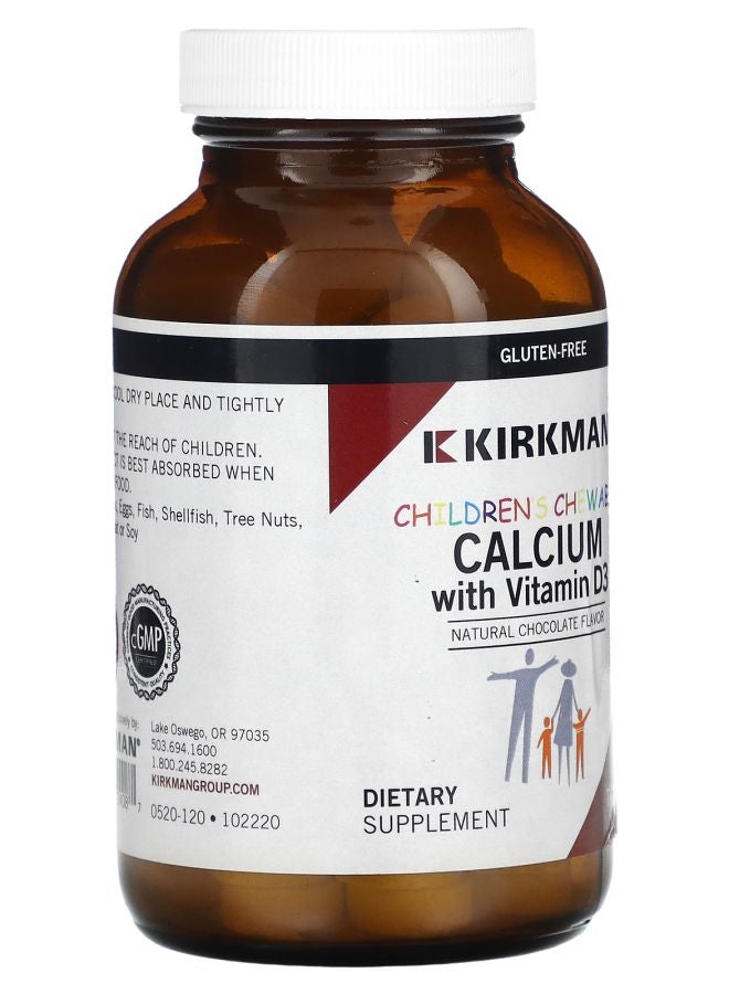 Kirkman Labs Children's Chewable Calcium with Vitamin D3 Natural Chocolate 120 Tablets - Image 2