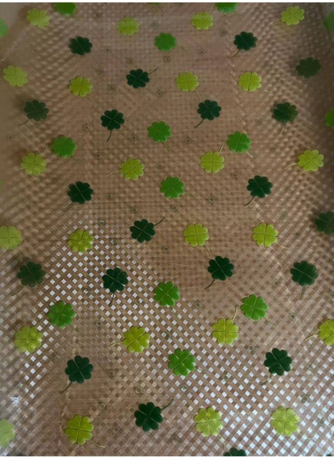 Thick Colored Leaf Patterned Frosted Glass Model Tablecloth 1.2 Millim Mica