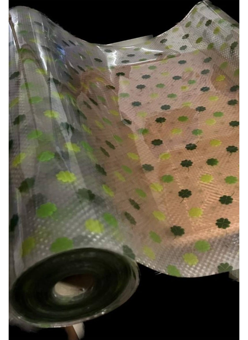 Thick Colored Leaf Patterned Frosted Glass Model Tablecloth 1.2 Millim Mica