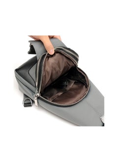 amazing.EGP AMAZINGegp Small Leather Backpack Crossbody Bag Chest Shoulder Bags for Men Outdoor Anti-Theft Lightweight Cycling  - Image 3