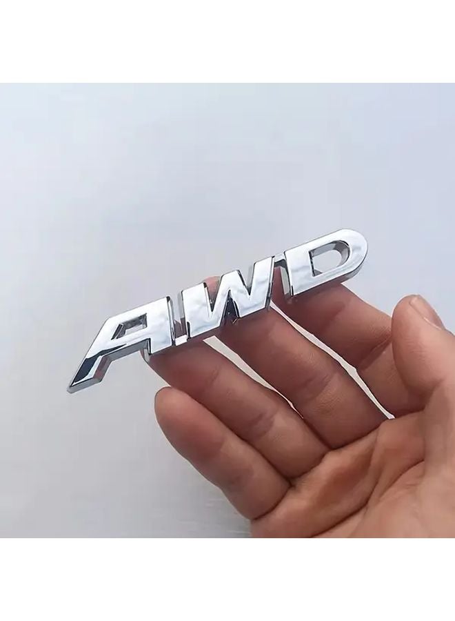شارة جانبية من سبائك الزنك الفضي ثلاثية الأبعاد للدفع الرباعي بنظام AWD/4WD لسيارات الدفع الرباعي والشاحنات - Image 1
