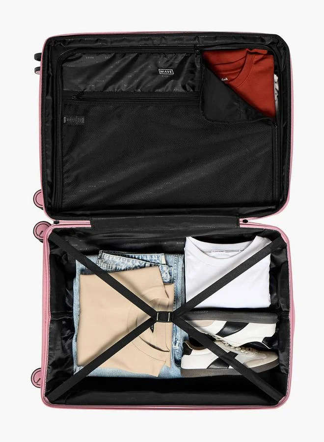 Wave  Textured Hardcase Trolley Bag With Retractable Handle for Women | Best Price UAE