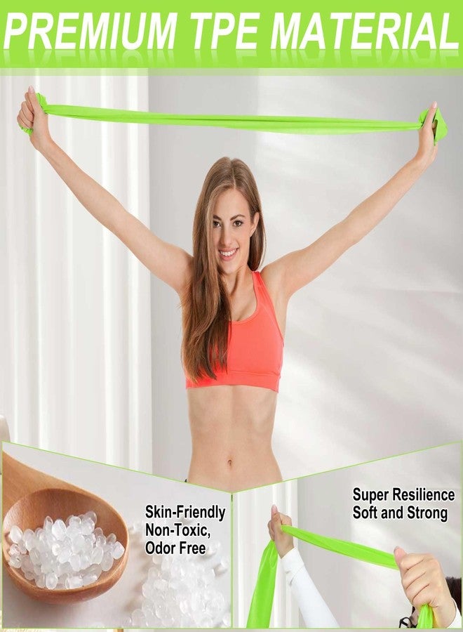 Deekin 10 Pcs 5 Lbs Resistance Bands Bulk Professional Exercise Elastic Bands Latex-Free Yoga Starter Set for Pilates, Physical Therapy, Strength Training, Yoga, Workout for Women Home Gym(Green) - Image 3