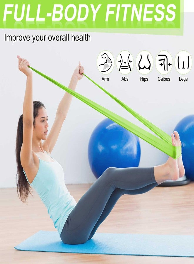 Deekin 10 Pcs 5 Lbs Resistance Bands Bulk Professional Exercise Elastic Bands Latex-Free Yoga Starter Set for Pilates, Physical Therapy, Strength Training, Yoga, Workout for Women Home Gym(Green) - Image 4
