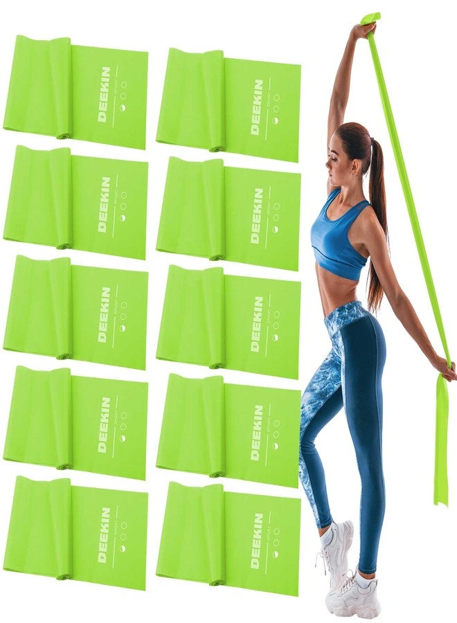 Deekin 10 Pcs 5 Lbs Resistance Bands Bulk Professional Exercise Elastic Bands Latex-Free Yoga Starter Set for Pilates, Physical Therapy, Strength Training, Yoga, Workout for Women Home Gym(Green) - Image 1