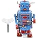 SAFIGLE Wind up Vintage RobotClockwork Drumming Robot Tinplate Toy Retro Windup Collectible for Home Decor Interactive Fun and Thoughtful Presents 374 Inches Blue - Image 2
