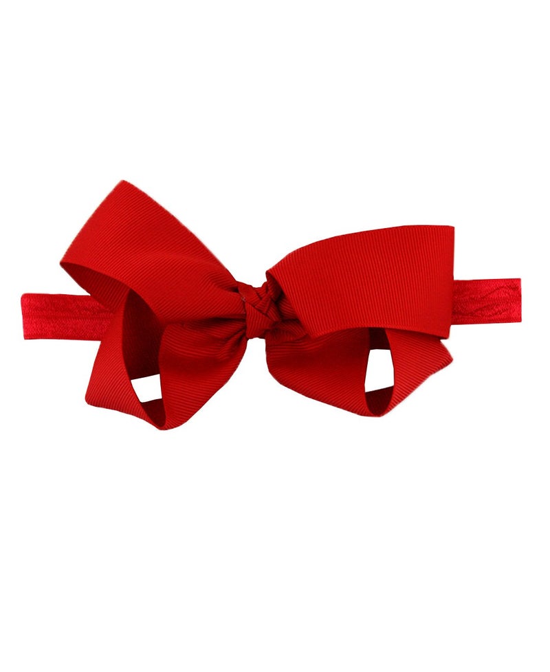 RuffleButts Girls Red Bow Headband - One Size - Image 1