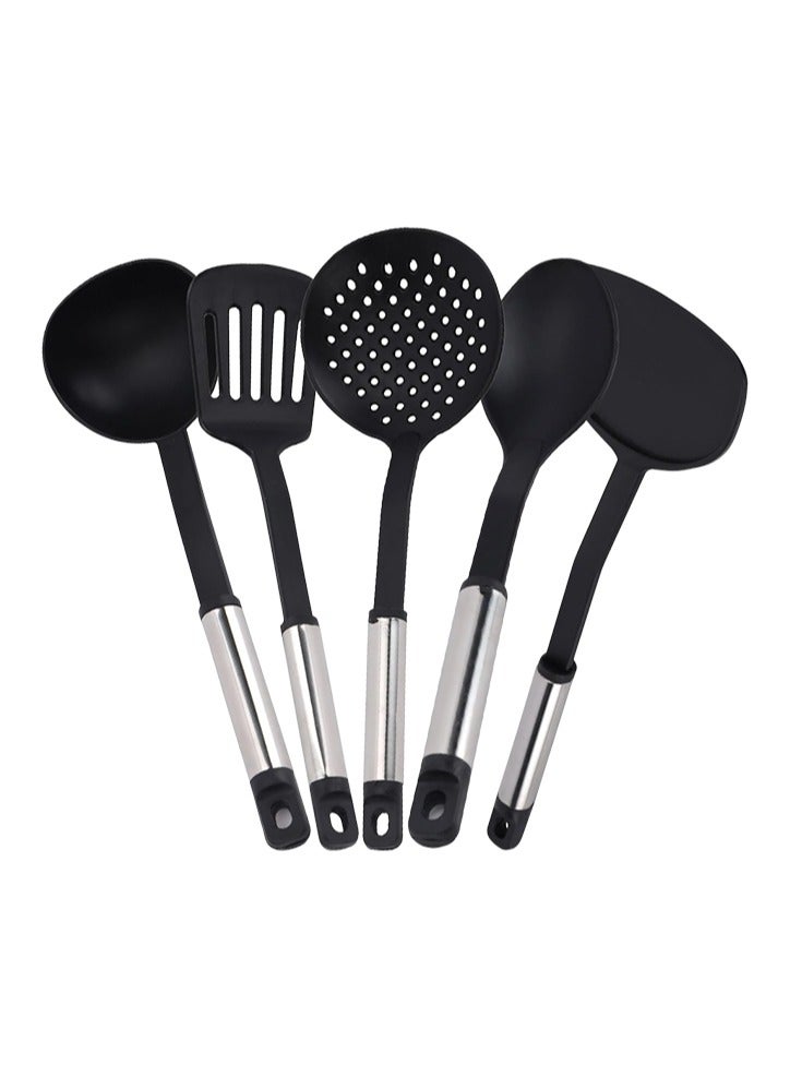 Bisbell 5PCS Nylon Tools Set slotted spatula, solid spoon, pasta spoon,Ladle,BB3604 - Image 1