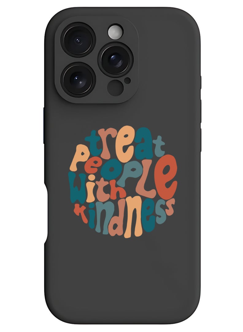 Theodor iPhone 16 Pro Black Protective Slim Fit Case Liquid Silicone Cover with Full Body Protection Anti-Scratch Shockproof Case For iPhone - TPWK-01 - Image 1