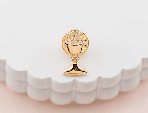 Precious Pieces First Communion Gift Chalice Tie or Lapel Pin Gift for Boys (Gold Tone) - Image 5
