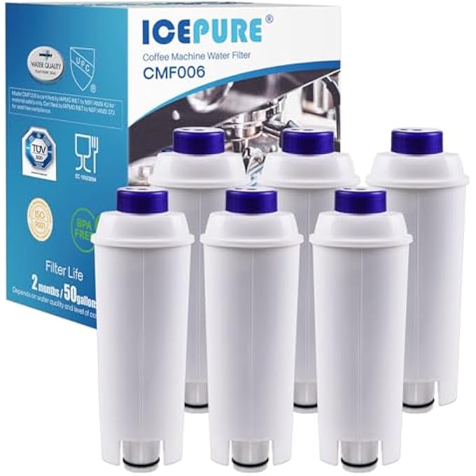 ICEPURE فلتر قهوة متوافق مع ماكينة ديلونجي DLSC002 Ser3017 5513292811 عبوة من 6 قطع - Image 2