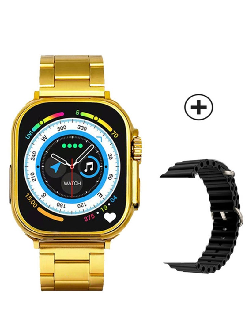 Generic Smart Watch  Golden Edition With Health Fitness Tracker Sport Watch  Supports 7 addition Wrist Strap 49MM-Multicolour  - Image 1