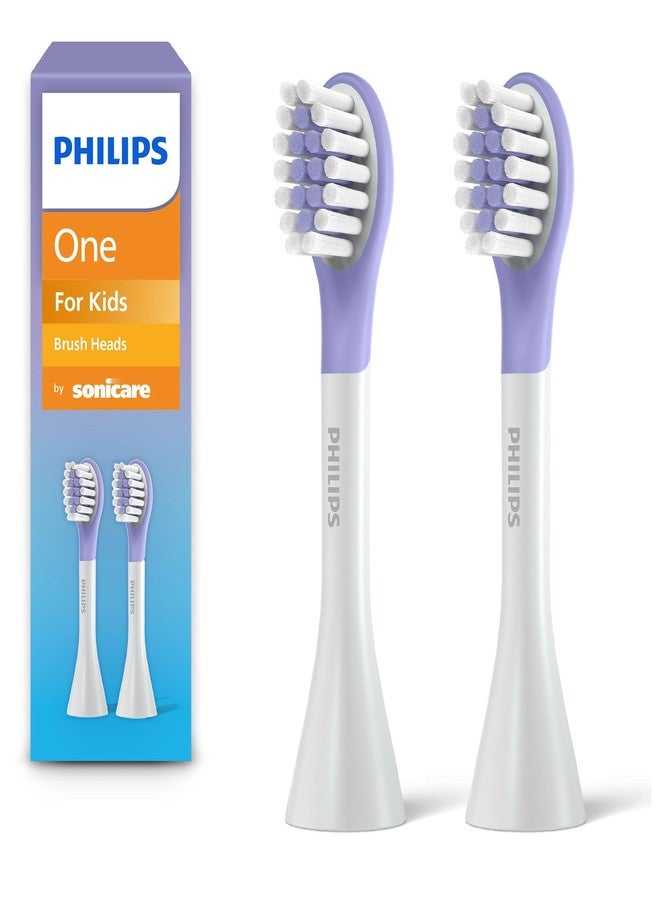 PHILIPS SONICARE Philips One for Kids by Sonicare Replacement Brush Heads, Purple, for Kids Age 3+, 2 Pack, Model BH1022/30 - Image 1
