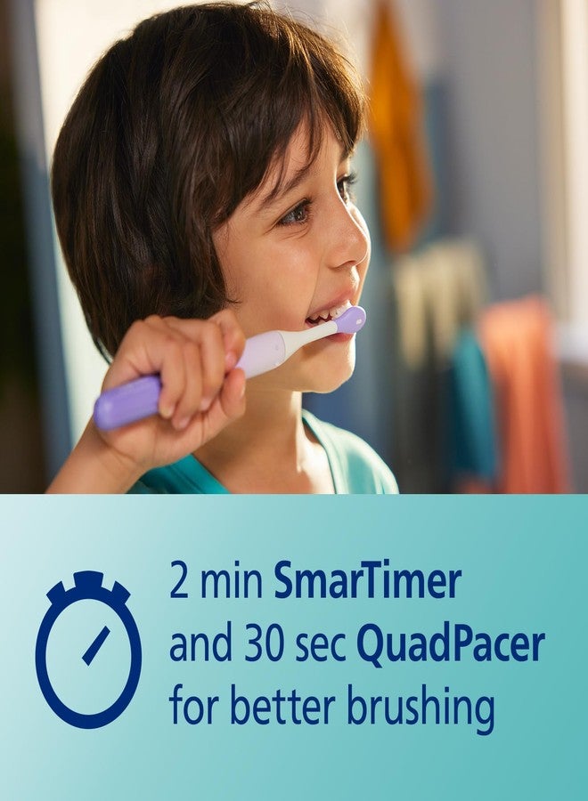 PHILIPS SONICARE Philips One for Kids by Sonicare Replacement Brush Heads, Purple, for Kids Age 3+, 2 Pack, Model BH1022/30 - Image 3