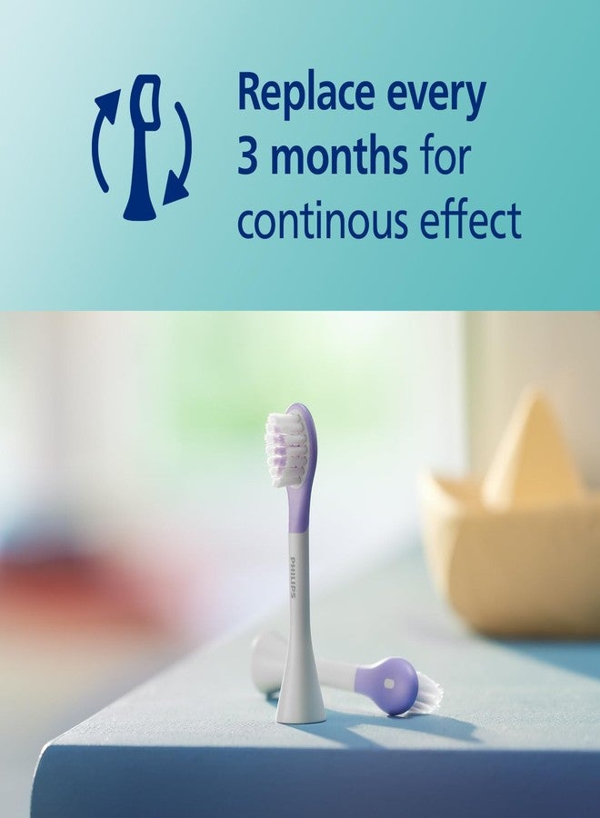 PHILIPS SONICARE Philips One for Kids by Sonicare Replacement Brush Heads, Purple, for Kids Age 3+, 2 Pack, Model BH1022/30 - Image 5