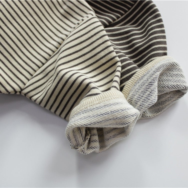 New Autumn Children'S Long-Sleeve T-Shirt, Girls' Base Shirt, Pure Cotton, Korean Style Striped Crew Neck, Boys' Pullover, - Image 5