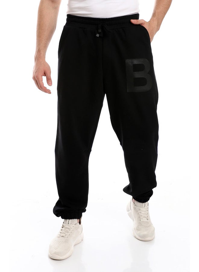 WHITE RABBIT Cotton Black Pants With Side Print  - Image 1