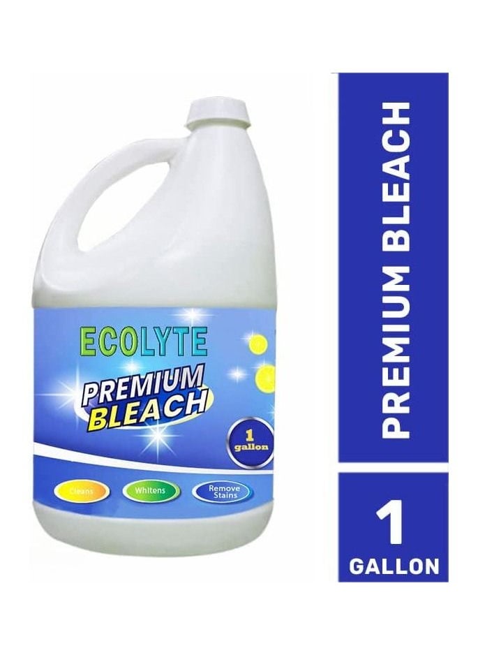Ecolyte Premium Bleach 1 Gallon, For White Clothes Removes Tough Stains Brighter Whites Ideal for Bathroom Taps  Basins Showers & Toilet Cleaner