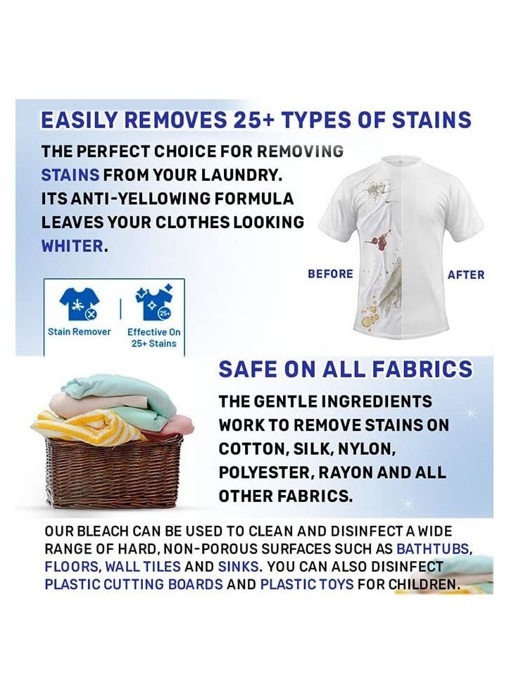 Ecolyte Premium Bleach 1 Gallon, For White Clothes Removes Tough Stains Brighter Whites Ideal for Bathroom Taps  Basins Showers & Toilet Cleaner