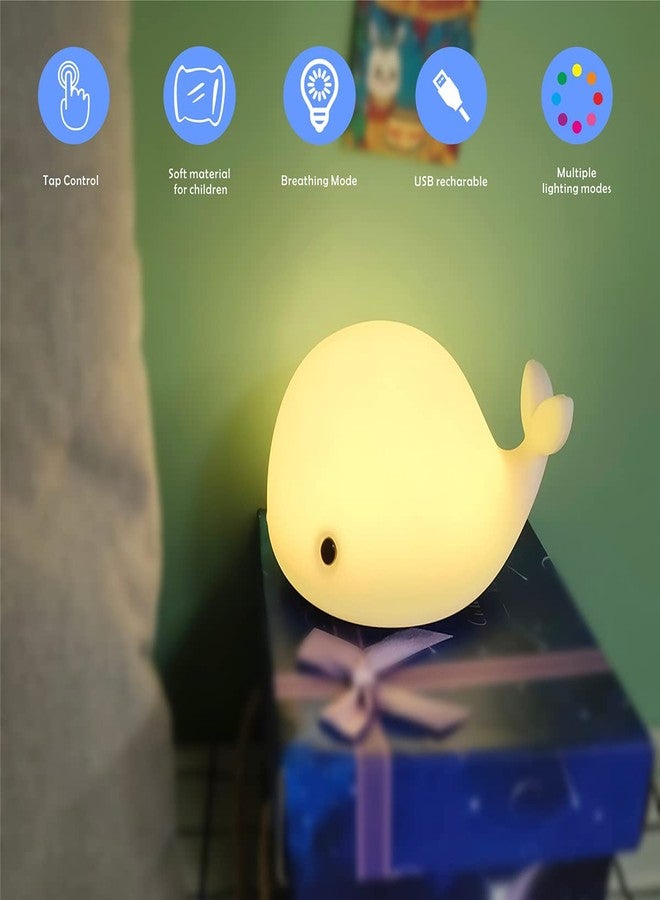 LEDHOLYT Kids Cute Dolphin Night Light - Silicone Nursery Lamp for Baby and Toddler, Animal Squishy Lamp for Boys and Girls Bedroom - Image 2