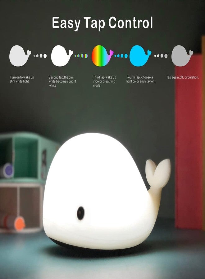 LEDHOLYT Kids Cute Dolphin Night Light - Silicone Nursery Lamp for Baby and Toddler, Animal Squishy Lamp for Boys and Girls Bedroom - Image 4