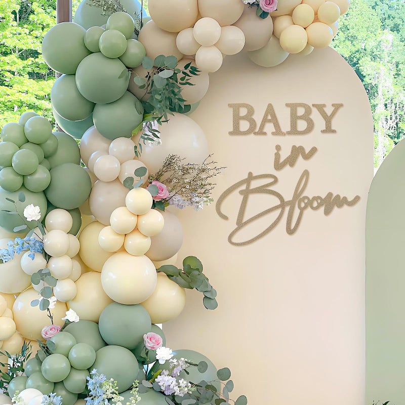 MASTRON Baby in Bloom Sign, 16â€x24â€ Felt Letter Baby Shower Sign Baby in Bloom Party Decor Backdrop for Boy or Girl Baby Shower Gender Reveal 1st Birthday - Gillter Gold - Image 3