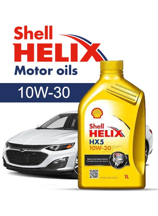 Shell Engine Oil – For Chevrolet Malibu V4 2024 - 2013, 5 Liter,  10w30 Shell - With Engine Oil Filter - 2013 2014 2015 2016 2017 2018 2019 2020 2021 2022 2023 2024