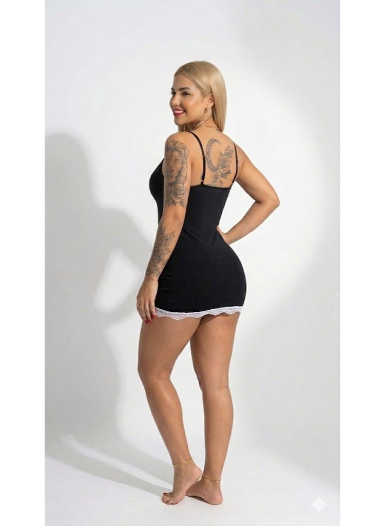 WARD Maid Costume Lingerie Set with White Lace Trim, - Image 4