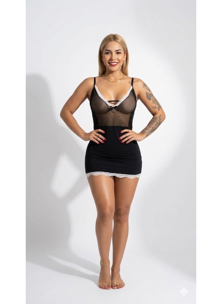 WARD Maid Costume Lingerie Set with White Lace Trim, - Image 1