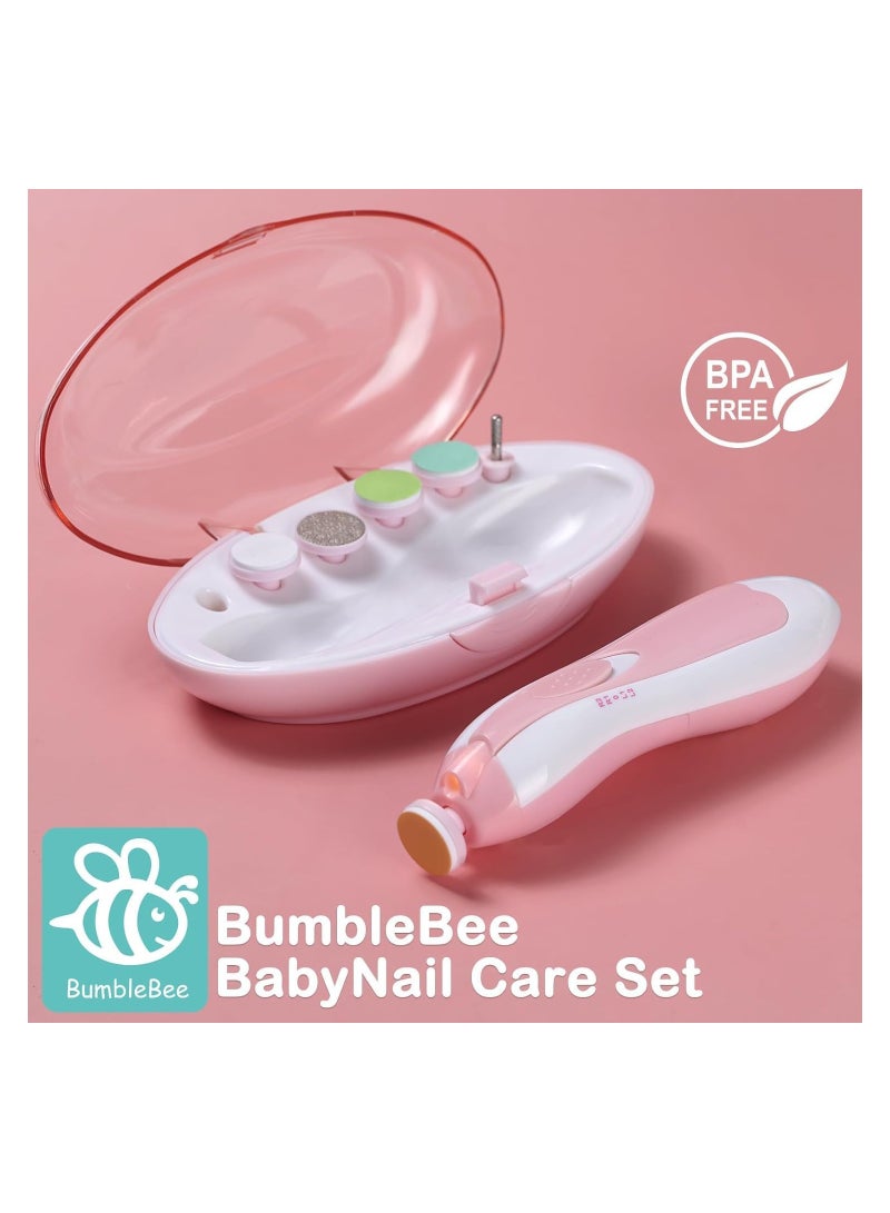 Baby Nail Trimmer, Upgraded Electric Baby Nail Clipper, Baby Nail File with LED Light for Newborn Toddler & Kids Toes and Fingernails - Care, Polish & Trim (PINK) - Image 5