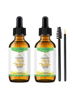 2 Pack Rice Water For Hair Growth Hair Oil For Dry Damaged Hair And Growth Hair Growth Serum For Stronger Thicker Longer Hair Natural Hair Moisturizer & Conditioner With Vitamin & Mineral 2.02 Fl.Oz